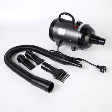 2800W Dog Dryer High Velocity Pet Dog Pet Blow Dryer Adjustable Speed 4 Nozzles Black Unbranded